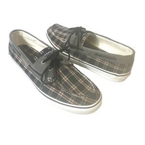 Sperry Men's Size 14 M Canvas Multicolor Plaid Classic Loafer Slip On Boat Shoes